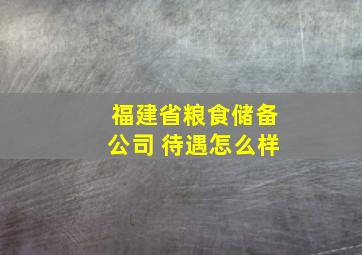 福建省粮食储备公司 待遇怎么样